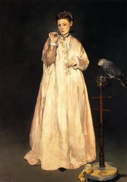 Édouard Manet œuvres - Femme avec un perroquet Édouard Manet